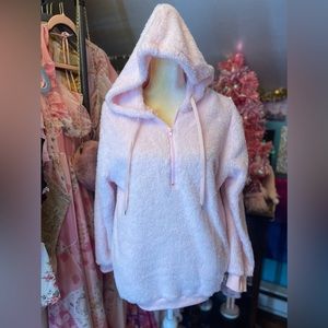 Soft plush pink hoodie